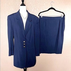 Louis Feraud Navy Skirt Suit